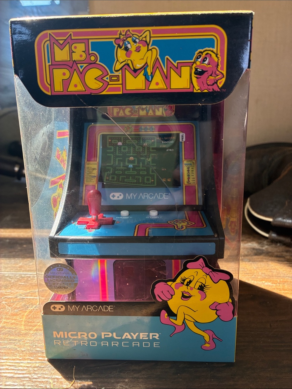 Arcade Ms. Pac-Man Retro Micro Arcade - Blue/Pink/Yellow